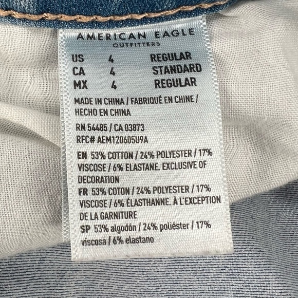 American Eagle Super High Rise Distressed Raw Hem Jeggings Size 4 Women’s - Picture 4 of 7